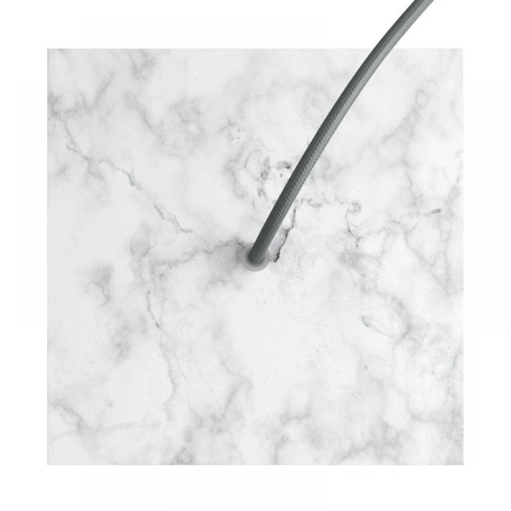 Ροζέτα Rose-One 200mm Τετράγωνη με 1 Τρύπα Σε Λευκό Μάρμαρο Σχέδιo - Creative Cables