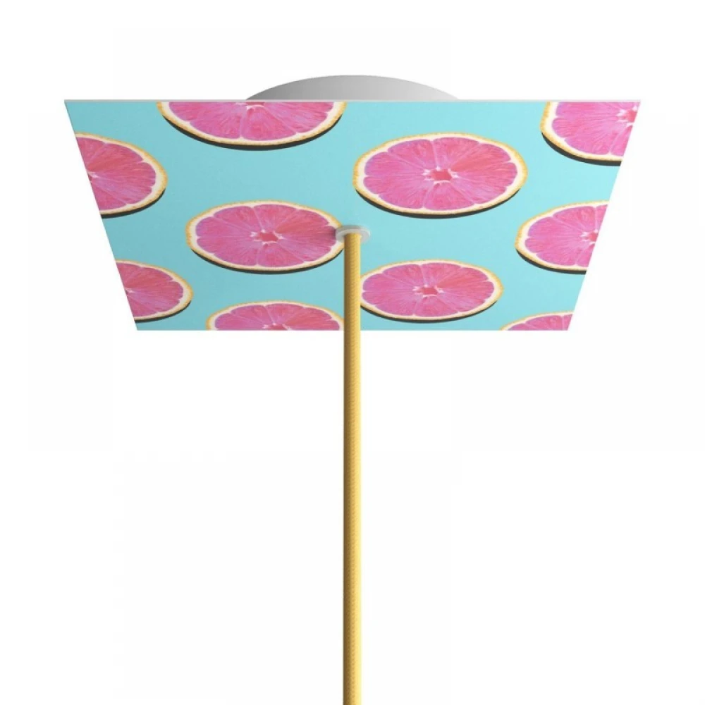 Ροζέτα Rose-One 200mm Τετράγωνη με 1 Τρύπα Με Πορτοκάλια Σχέδιο - Creative Cables