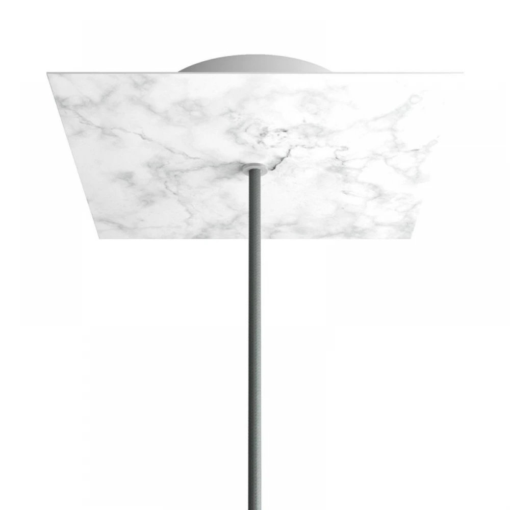 Ροζέτα Rose-One 200mm Τετράγωνη με 1 Τρύπα Σε Λευκό Μάρμαρο Σχέδιo - Creative Cables