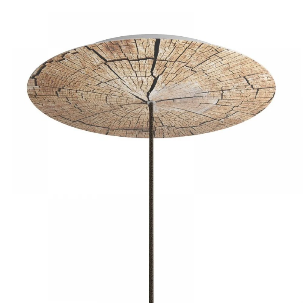 Ροζέτα Rose-One 400mm Στρογγυλή με 1 Τρύπα Σε Σχέδιo Ξύλου - Creative Cables