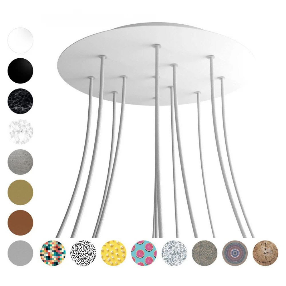 Ροζέτα Rose-One 400mm Στρογγυλή με 12 Τρύπες Λευκό - Creative Cables