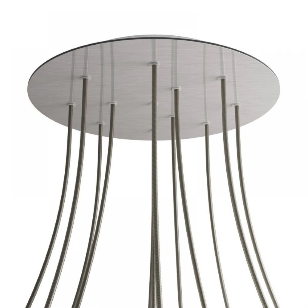 Ροζέτα Rose-One 400mm Στρογγυλή με 12 Τρύπες Νικέλ Ματ Dibond - Creative Cables