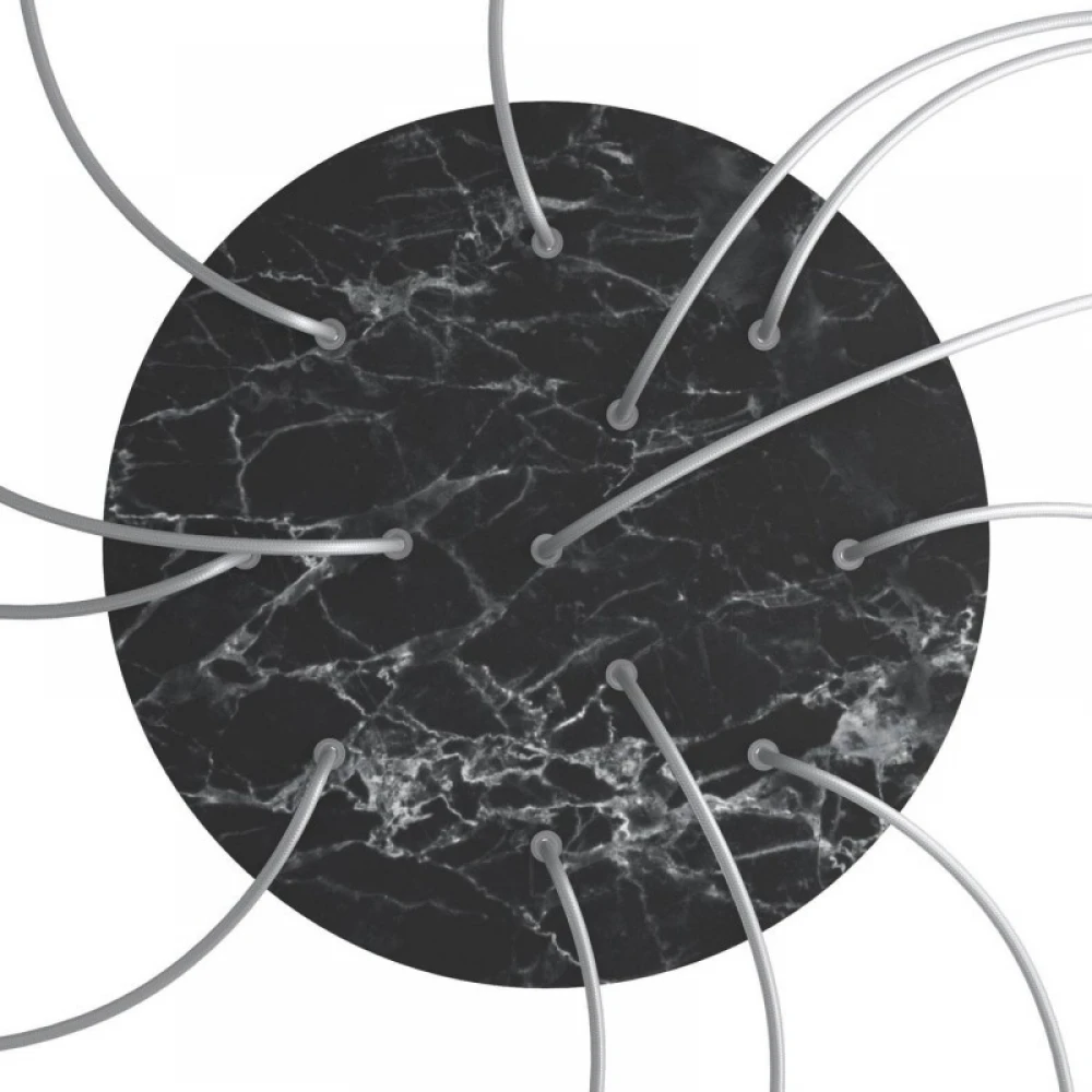Ροζέτα Rose-One 400mm Στρογγυλή με 12 Τρύπες Μαύρο Μάρμαρο - Creative Cables