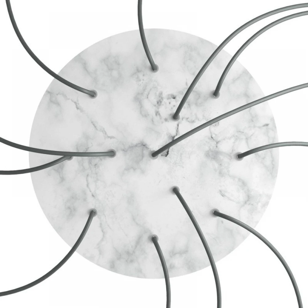 Ροζέτα Rose-One 400mm Στρογγυλή με 12 Τρύπες Λευκό Μάρμαρο - Creative Cables