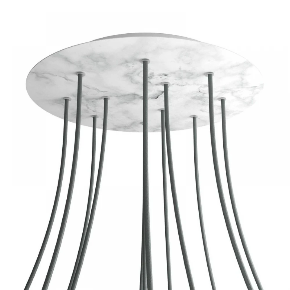 Ροζέτα Rose-One 400mm Στρογγυλή με 12 Τρύπες Λευκό Μάρμαρο - Creative Cables