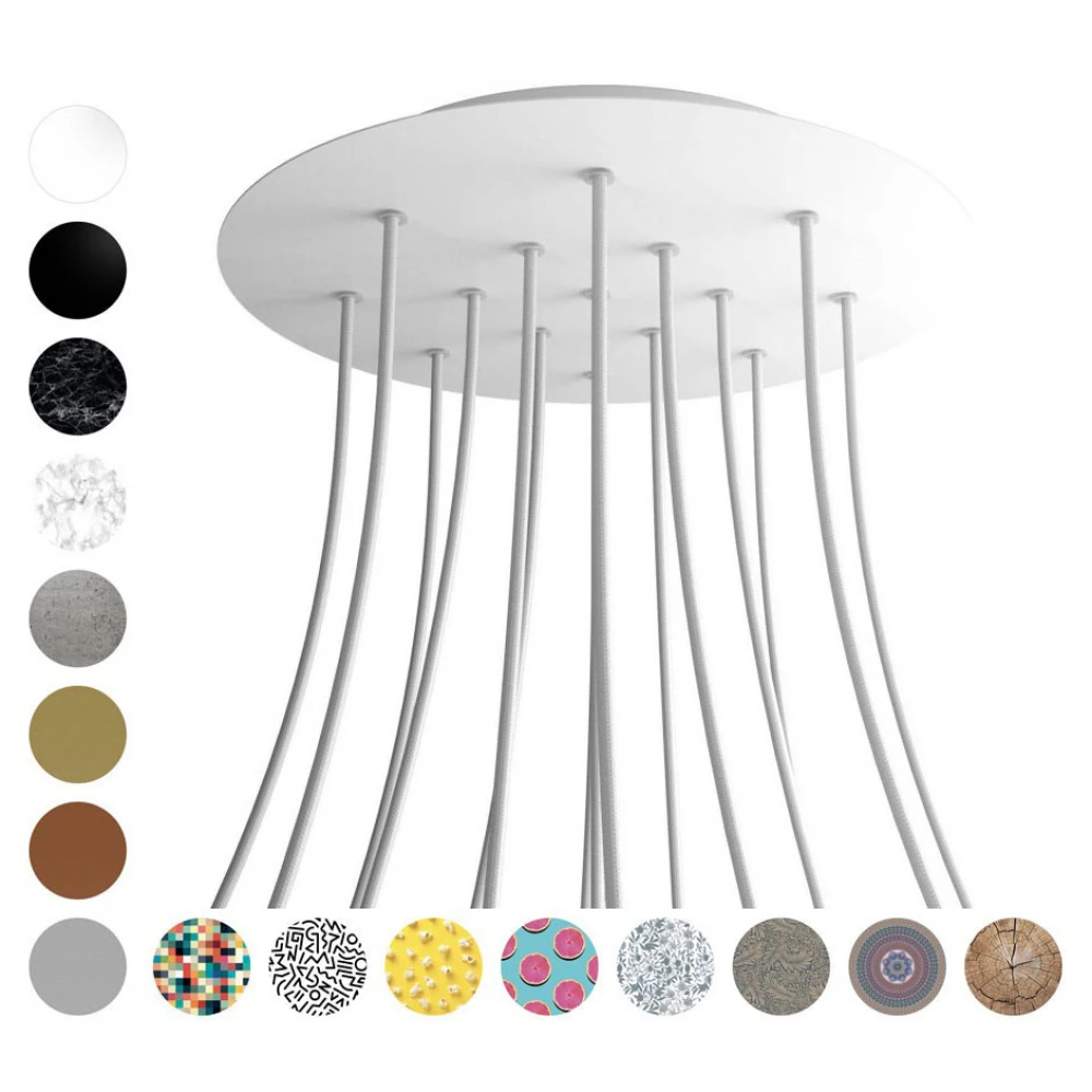 Ροζέτα Rose-One 400mm Στρογγυλή με 15 Τρύπες Σε Λευκό Ματ - Creative Cables