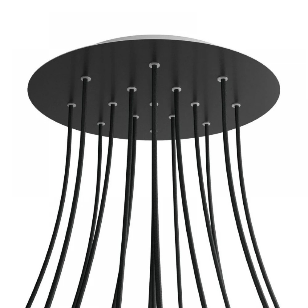 Ροζέτα Rose-One 400mm Στρογγυλή με 15 Τρύπες Μαύρο Ματ - Creative Cables