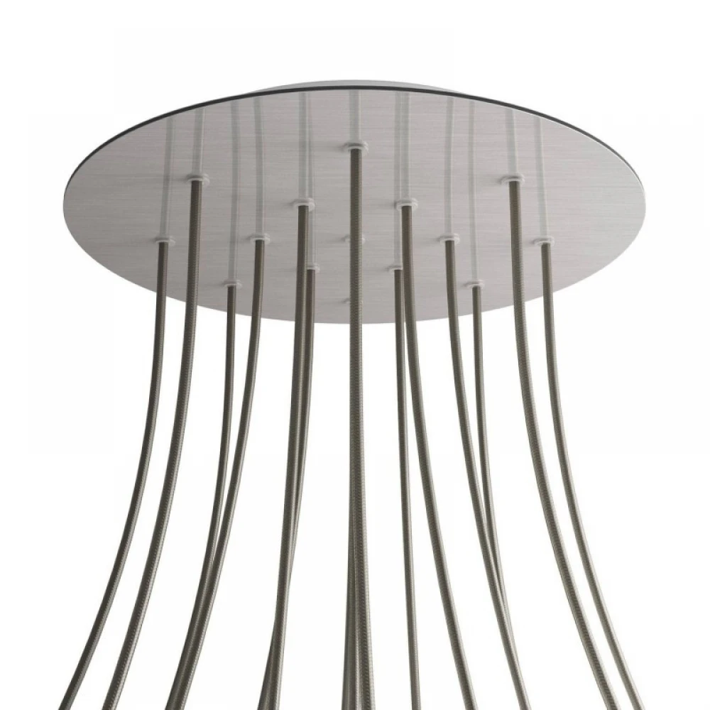 Ροζέτα Rose-One 400mm Στρογγυλή με 15 Τρύπες Νικέλ Ματ Dibond - Creative Cables