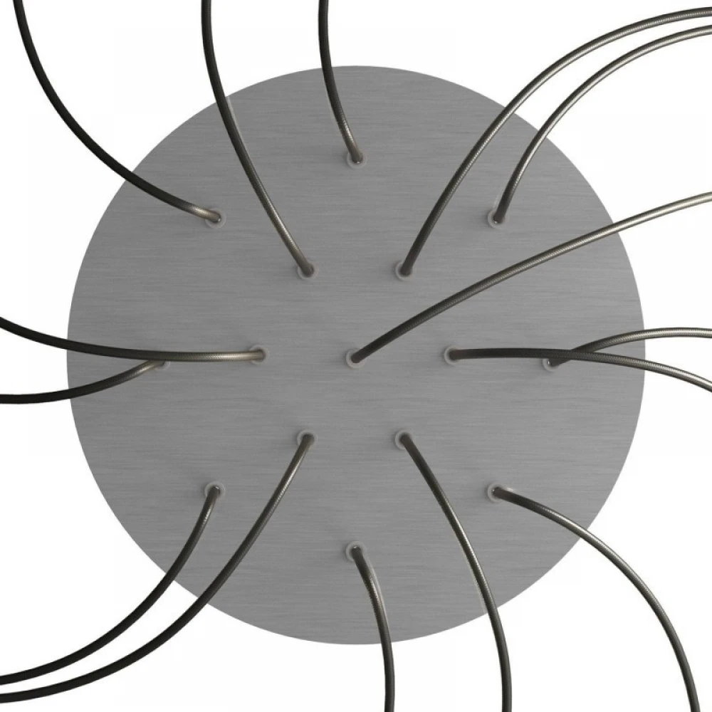 Ροζέτα Rose-One 400mm Στρογγυλή με 15 Τρύπες Νικέλ Ματ Dibond - Creative Cables