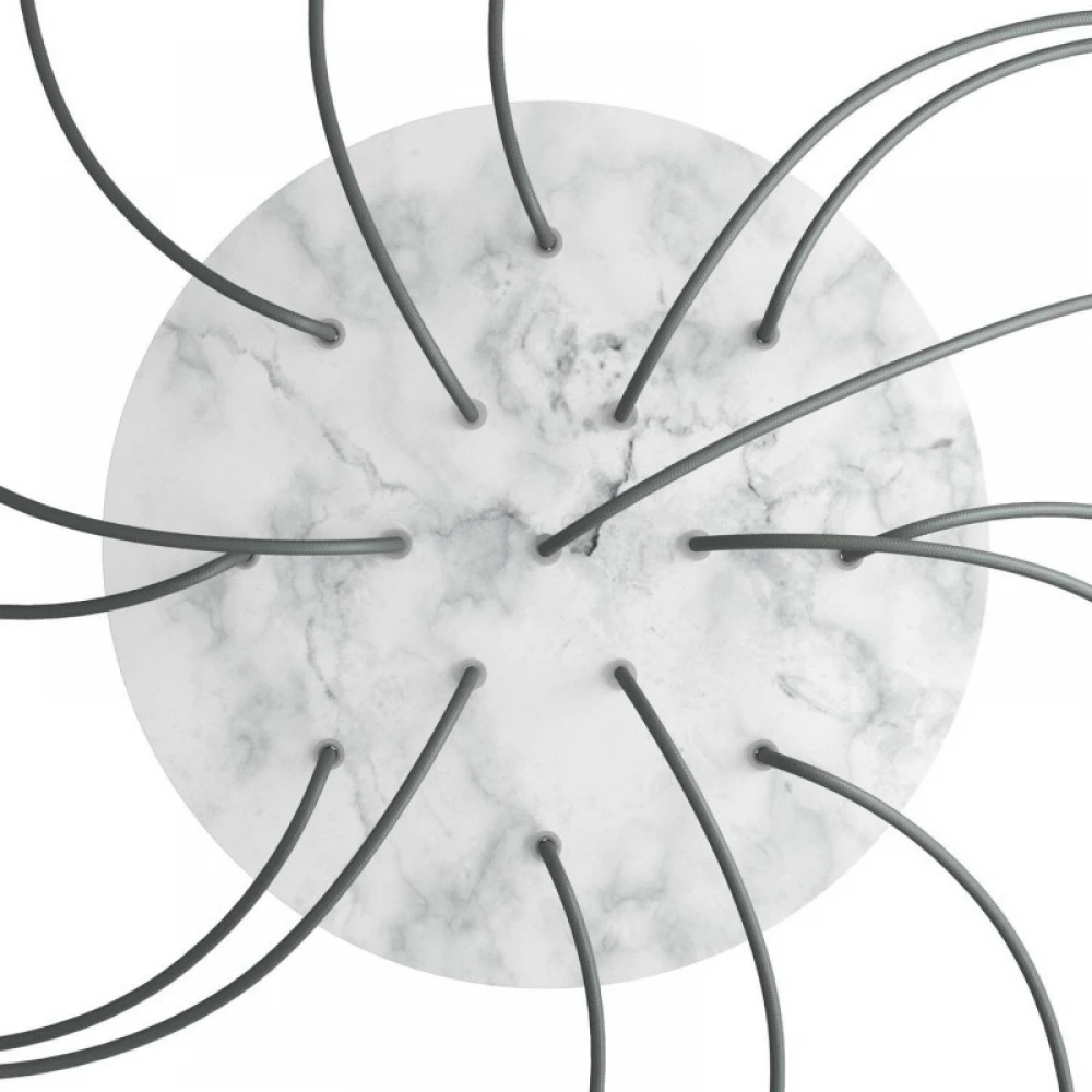 Ροζέτα Rose-One 400mm Στρογγυλή με 15 Τρύπες Λευκό Μάρμαρο - Creative Cables