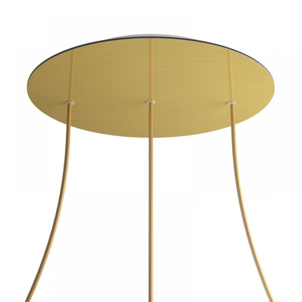 Ροζέτα Rose-One 400mm Στρογγυλή με 3 Τρύπες Σε Σειρά Χρυσό Ματ Dibond - Creative Cables