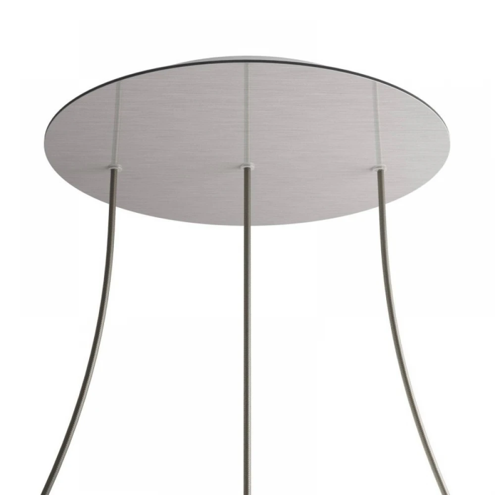 Ροζέτα Rose-One 400mm Στρογγυλή με 3 Τρύπες Σε Σειρά Νικέλ Ματ Dibond - Creative Cables