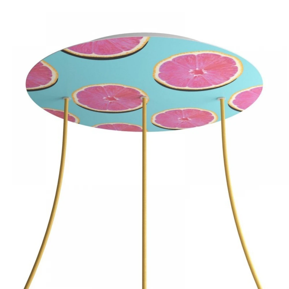 Ροζέτα Rose-One 400mm Στρογγυλή με 3 Τρύπες Σε Σειρά Πορτοκάλια - Creative Cables