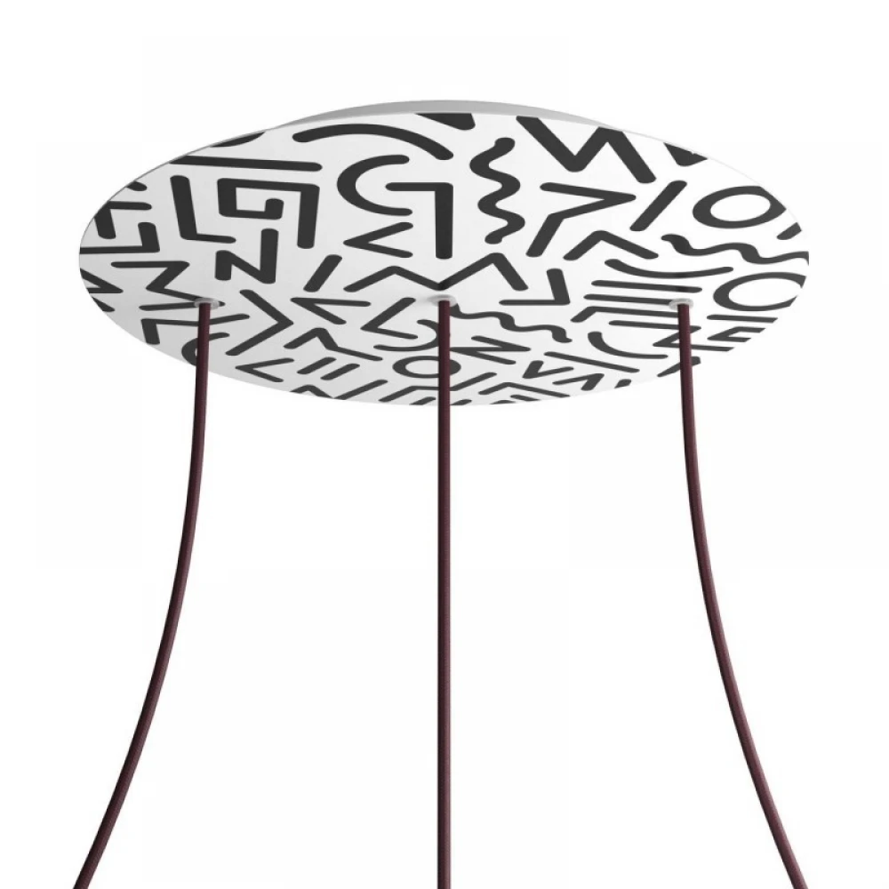 Ροζέτα Rose-One 400mm Στρογγυλή με 3 Τρύπες Σε Σειρά Street Art - Creative Cables