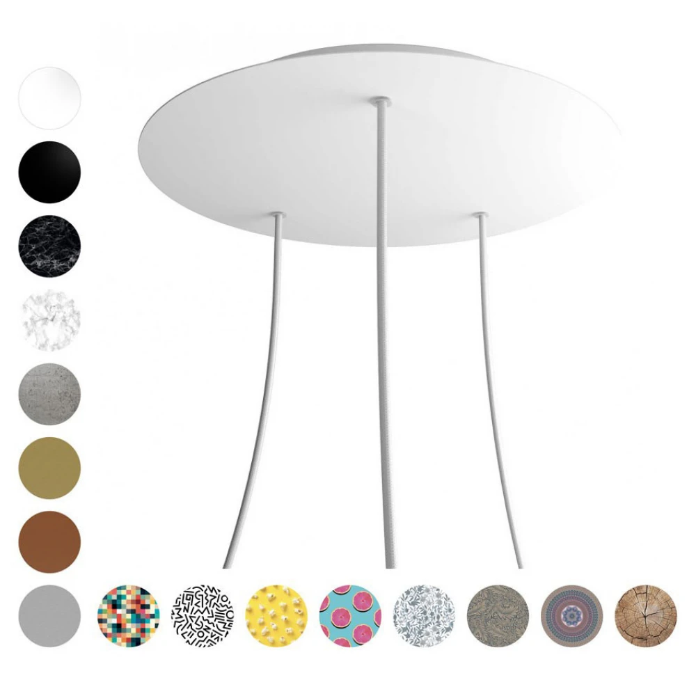 Ροζέτα Rose-One 400mm Στρογγυλή με 3 Τρύπες Σε Σχέδιo με Πορτοκάλια - Creative Cables