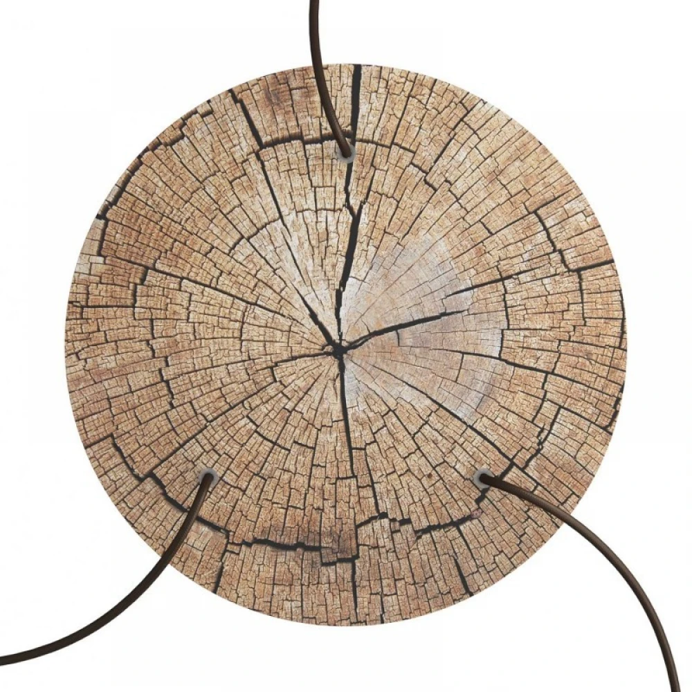 Ροζέτα Rose-One 400mm Στρογγυλή με 3 Τρύπες Σε Σχέδιo Ξύλου - Creative Cables