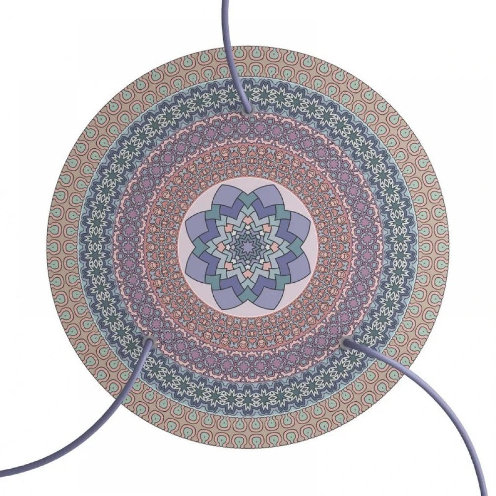 Ροζέτα Rose-One 400mm Στρογγυλή με 3 Τρύπες Σε Mandala Varanasi Σχέδιo - Creative Cables