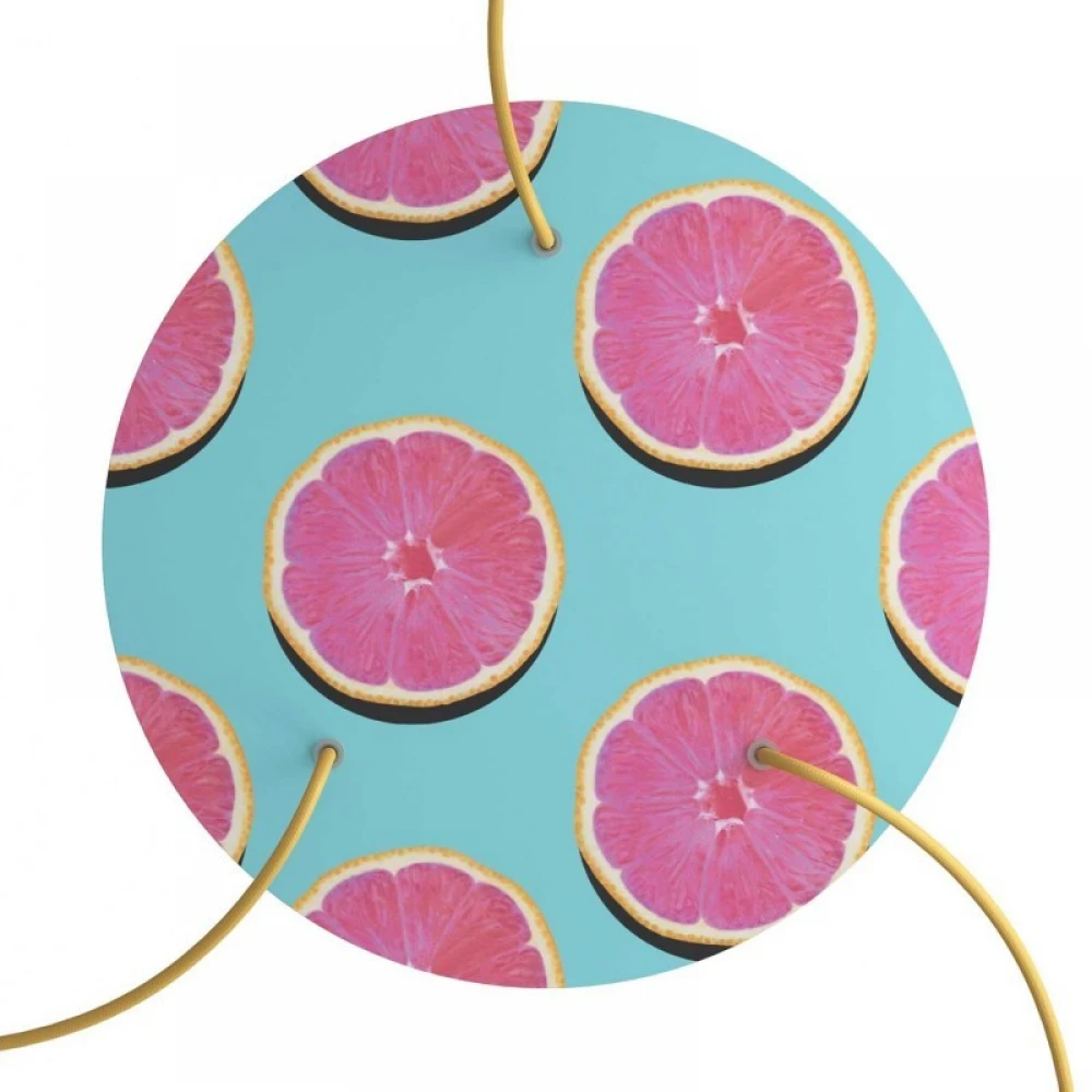 Ροζέτα Rose-One 400mm Στρογγυλή με 3 Τρύπες Σε Σχέδιo με Πορτοκάλια - Creative Cables