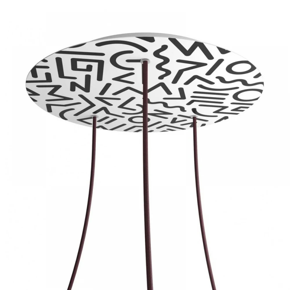 Ροζέτα Rose-One 400mm Στρογγυλή με 3 Τρύπες Σε Street Art Σχέδιo - Creative Cables