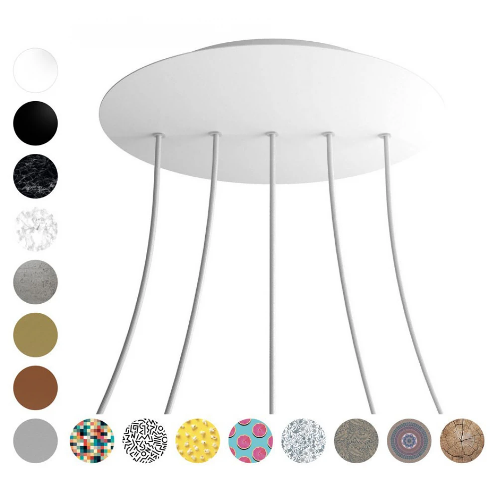 Ροζέτα Rose-One 400mm Στρογγυλή με 5 Τρύπες Σε Σειρά Σε Διάφορα Σχέδια - Creative Cables