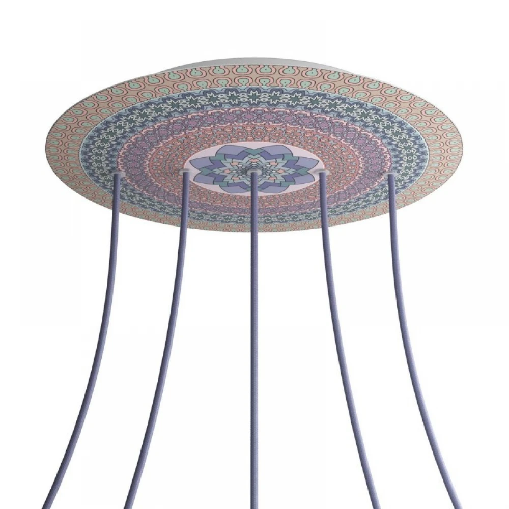 Ροζέτα Rose-One 400mm Στρογγυλή με 5 Τρύπες Σε Σειρά Σε Διάφορα Σχέδια - Creative Cables