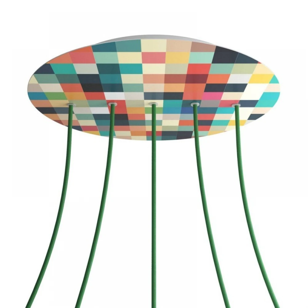 Ροζέτα Rose-One 400mm Στρογγυλή με 5 Τρύπες Σε Σειρά Σε Διάφορα Σχέδια - Creative Cables