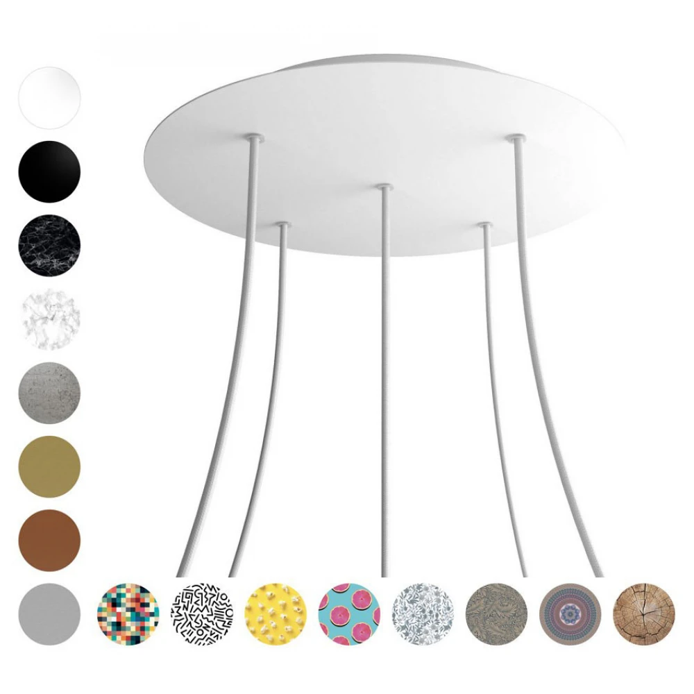 Ροζέτα Rose-One 400mm Στρογγυλή με 5 Τρύπες Σε Διάφορα Σχέδια - Creative Cables