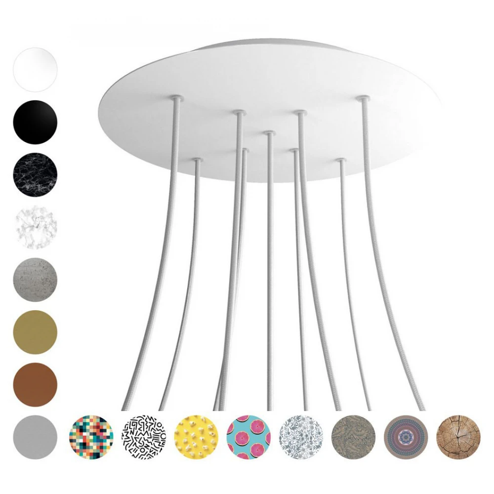 Ροζέτα Rose-One 400mm Στρογγυλή με 9 Τρύπες σε Σχήμα Χ Σε Σχέδιo Με Πορτοκάλια - Creative Cables