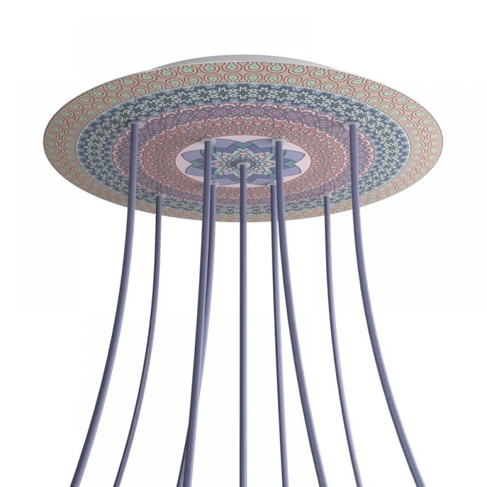 Ροζέτα Rose-One 400mm Στρογγυλή με 9 Τρύπες σε Σχήμα Χ Σε Mandala Varanasi Σχέδιo - Creative Cables