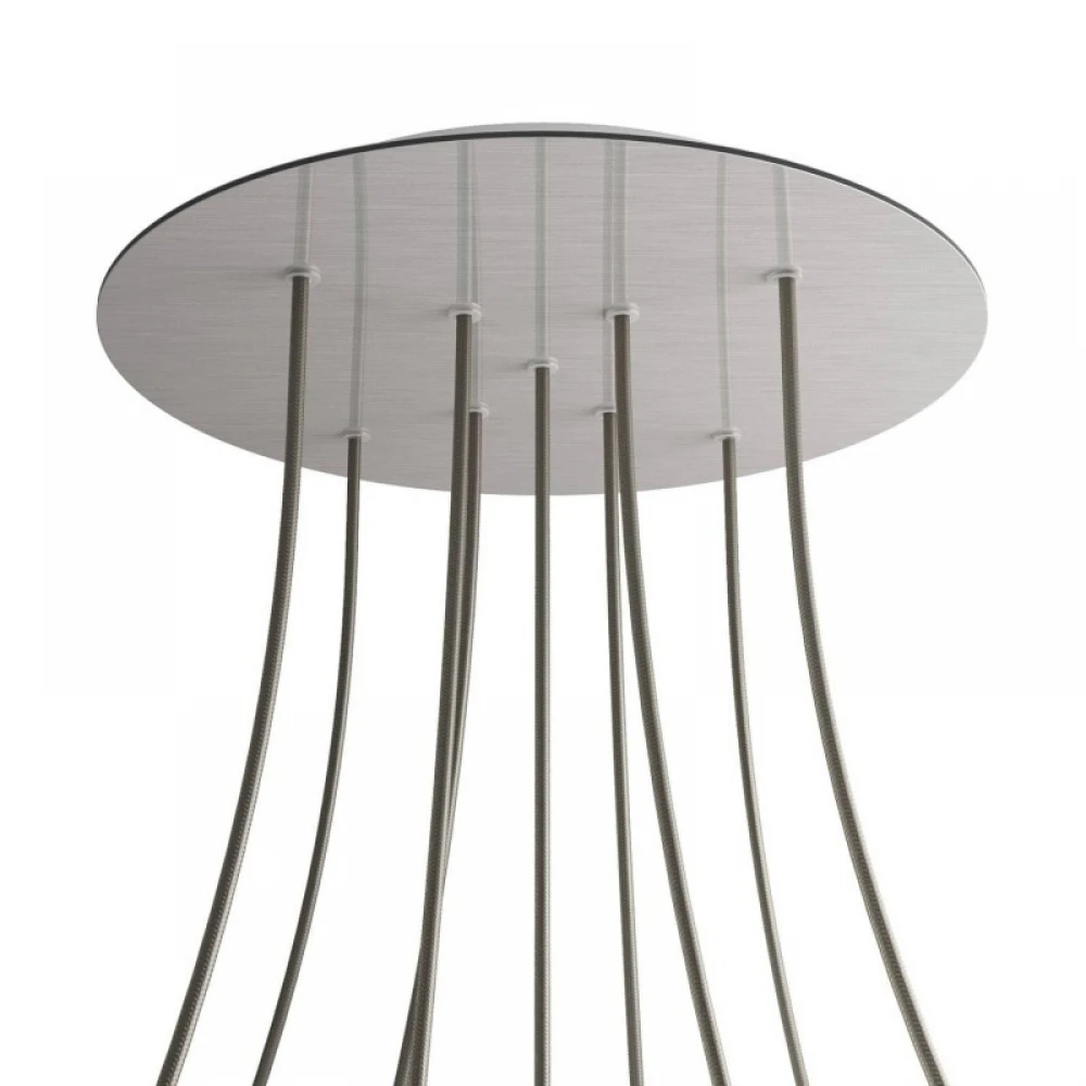 Ροζέτα Rose-One 400mm Στρογγυλή με 9 Τρύπες σε Σχήμα Χ Σε Νικέλ Ματ Dibond Σχέδιο - Creative Cables