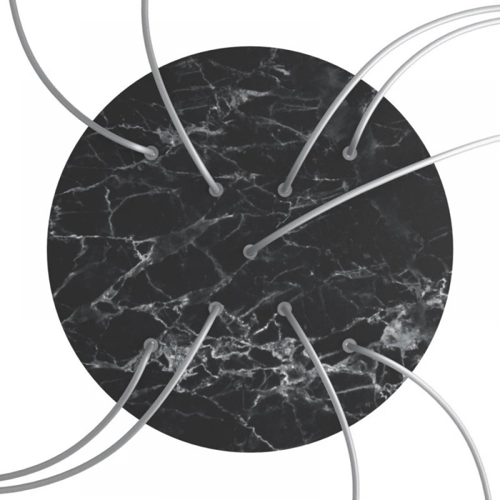 Ροζέτα Rose-One 400mm Στρογγυλή με 9 Τρύπες σε Σχήμα Χ Σε Μαύρο Μάρμαρο Σχέδιo - Creative Cables