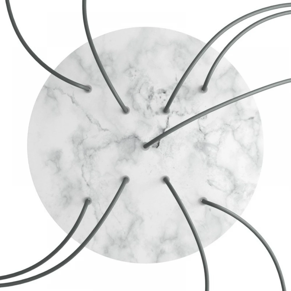 Ροζέτα Rose-One 400mm Στρογγυλή με 9 Τρύπες σε Σχήμα Χ Σε Λευκό Μάρμαρο Σχέδιo - Creative Cables