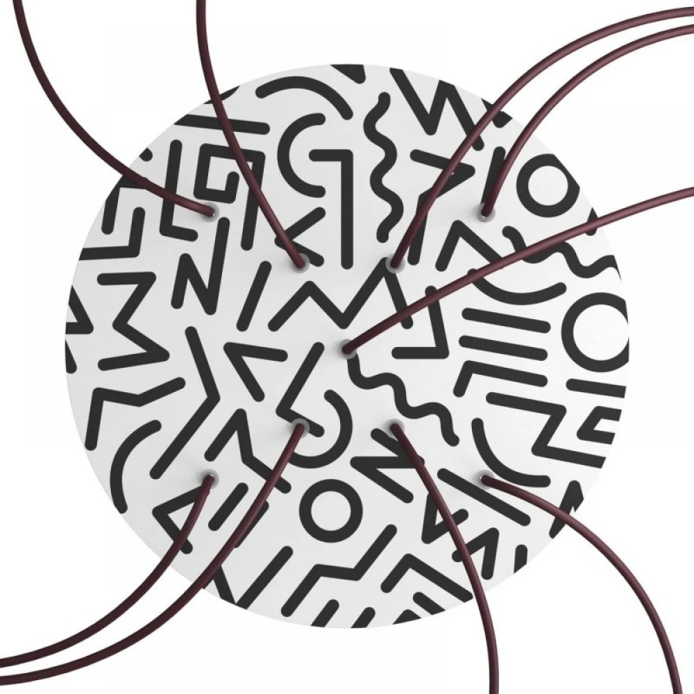 Ροζέτα Rose-One 400mm Στρογγυλή με 9 Τρύπες σε Σχήμα Χ Σε Street Art Σχέδιo - Creative Cables