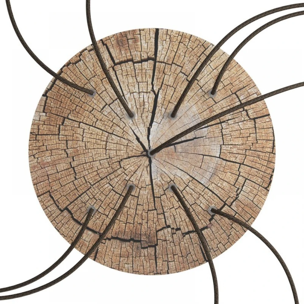 Ροζέτα Rose-One 400mm Στρογγυλή με 9 Τρύπες σε Σχήμα Χ Σε Σχέδιo Ξύλου - Creative Cables