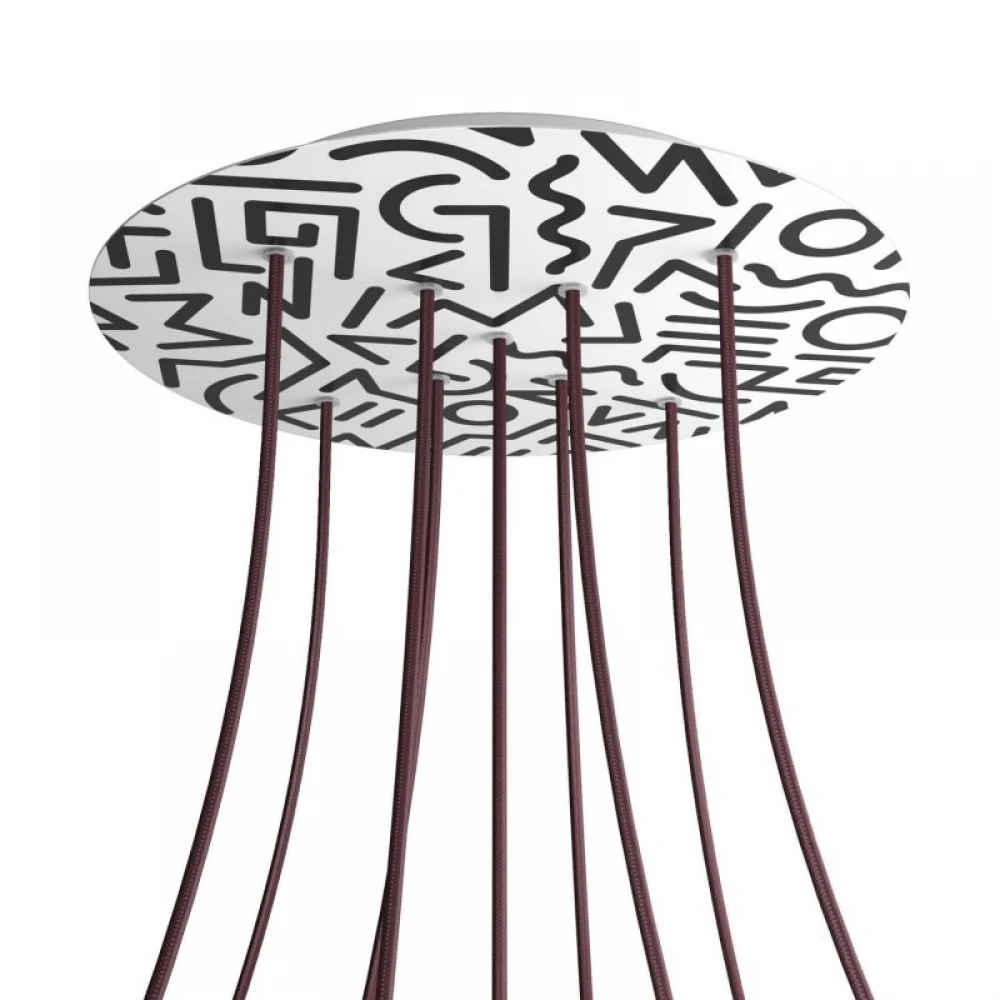 Ροζέτα Rose-One 400mm Στρογγυλή με 9 Τρύπες σε Σχήμα Χ Σε Street Art Σχέδιo - Creative Cables