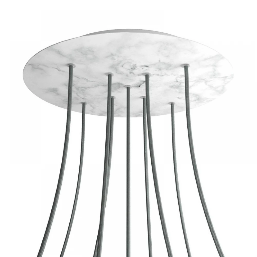 Ροζέτα Rose-One 400mm Στρογγυλή με 9 Τρύπες σε Σχήμα Χ Σε Λευκό Μάρμαρο Σχέδιo - Creative Cables