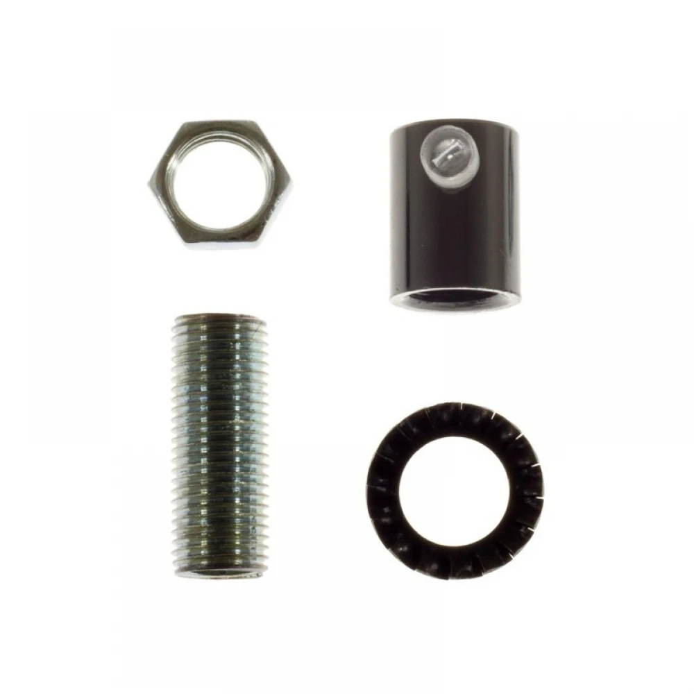 Μεταλλικό στήριγμα καλωδίου μαζί με μαστό, παξιμάδι και ροδέλα - Ανθρακί - Creative Cables