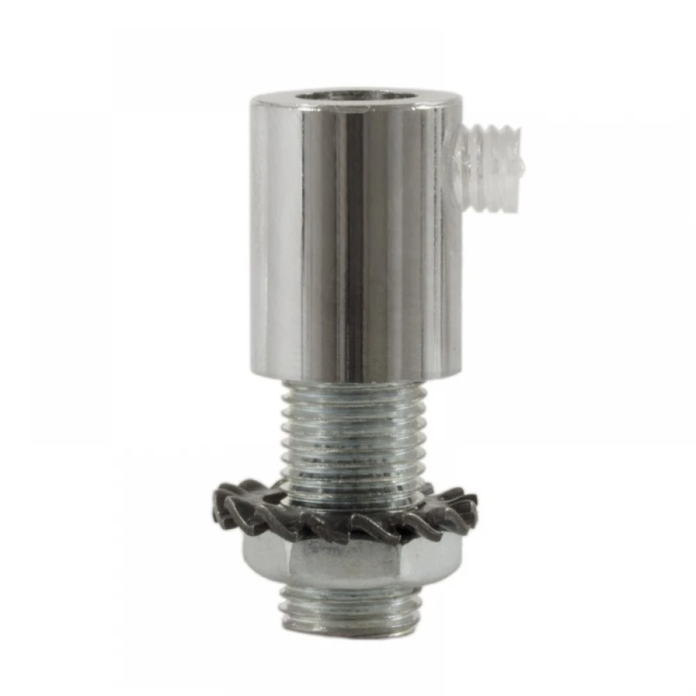 Μεταλλικό στήριγμα καλωδίου μαζί με μαστό, παξιμάδι και ροδέλα - Χρώμιο - Creative Cables