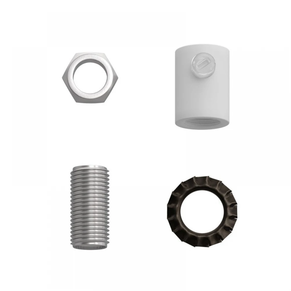 Μεταλλικό στήριγμα καλωδίου μαζί με μαστό, παξιμάδι και ροδέλα - Λευκό - Creative Cables