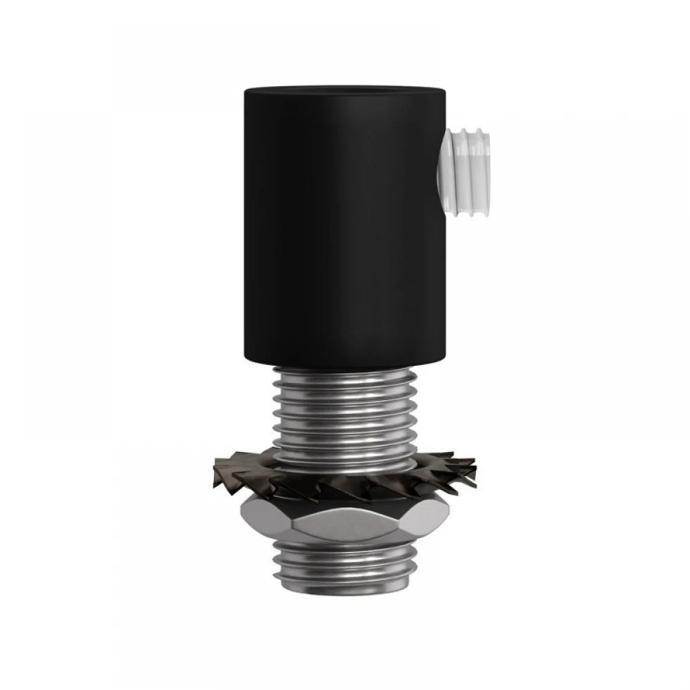 Μεταλλικό στήριγμα καλωδίου μαζί με μαστό, παξιμάδι και ροδέλα - Μαύρο - Creative Cables