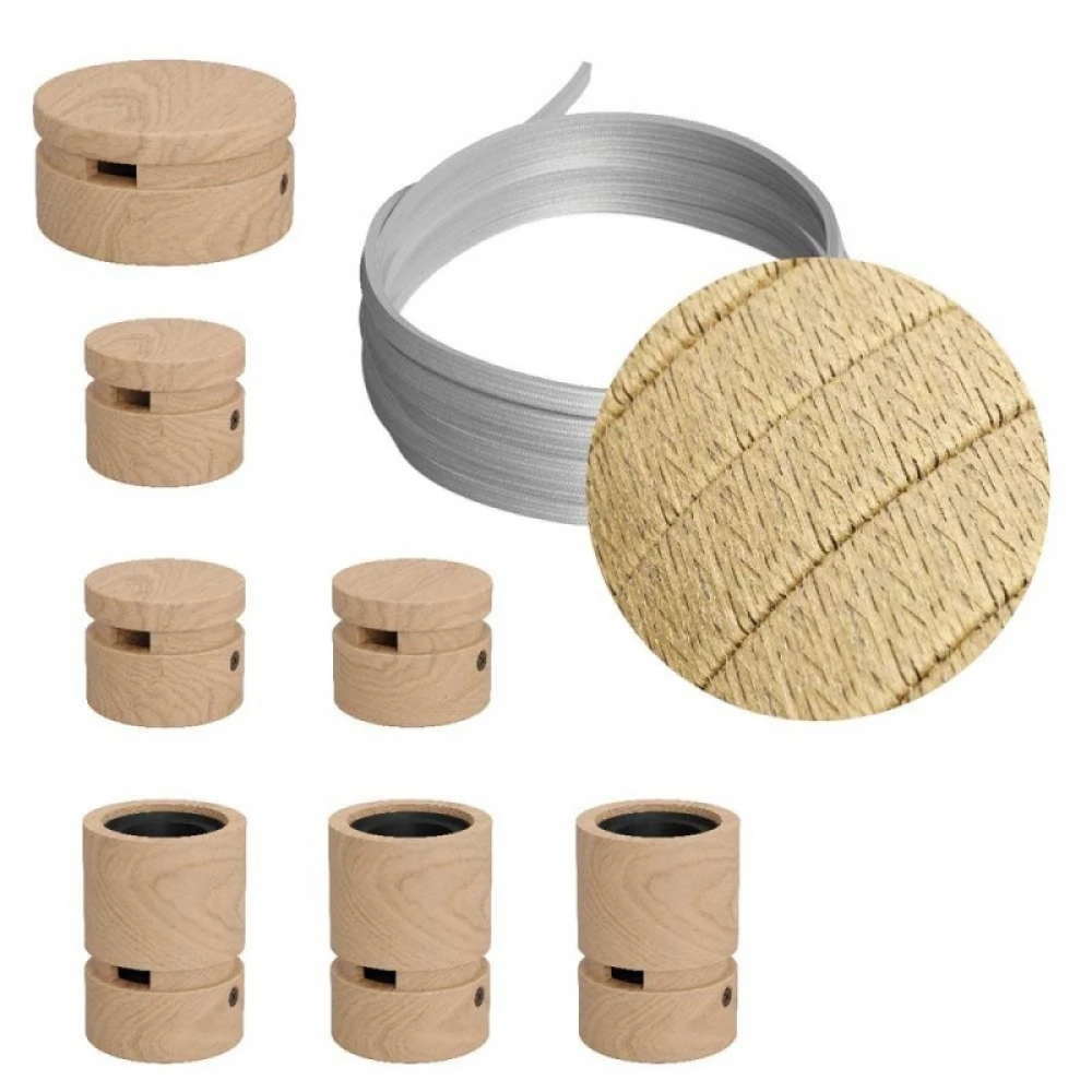 Σύστημα Filé Γιρλάντα Γραμμικό DIY Kit- 5m Καλώδιο Γιρλάντας και 7 Ξύλινα Αξεσουάρ - Creative Cables