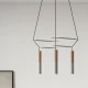 Κρεμαστό φωτιστικό 4φωτο Διπλό Cage Tub-E14 Φυσικό - Λευκό ΜΑΤ 4xE14 - Creative Cables