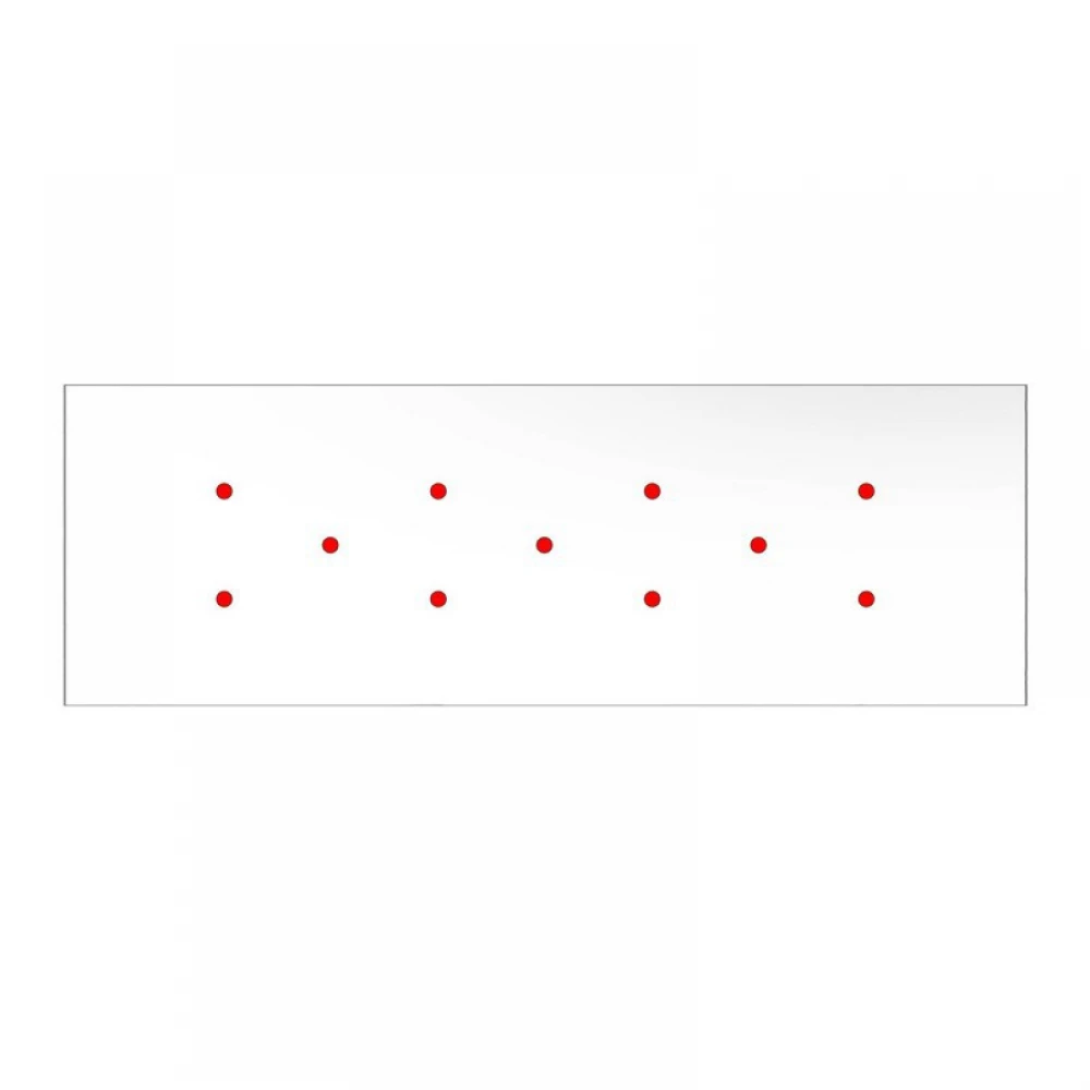 Κρεμαστό Φωτιστικό 11φωτο, με ορθογώνια ροζέτα Rose-One XXL 675 mm, υφασμάτινο καλώδιο και μεταλλικά καπέλα Ghostbell - Λευκό ΜΑΤ Dibond - Creative Cables