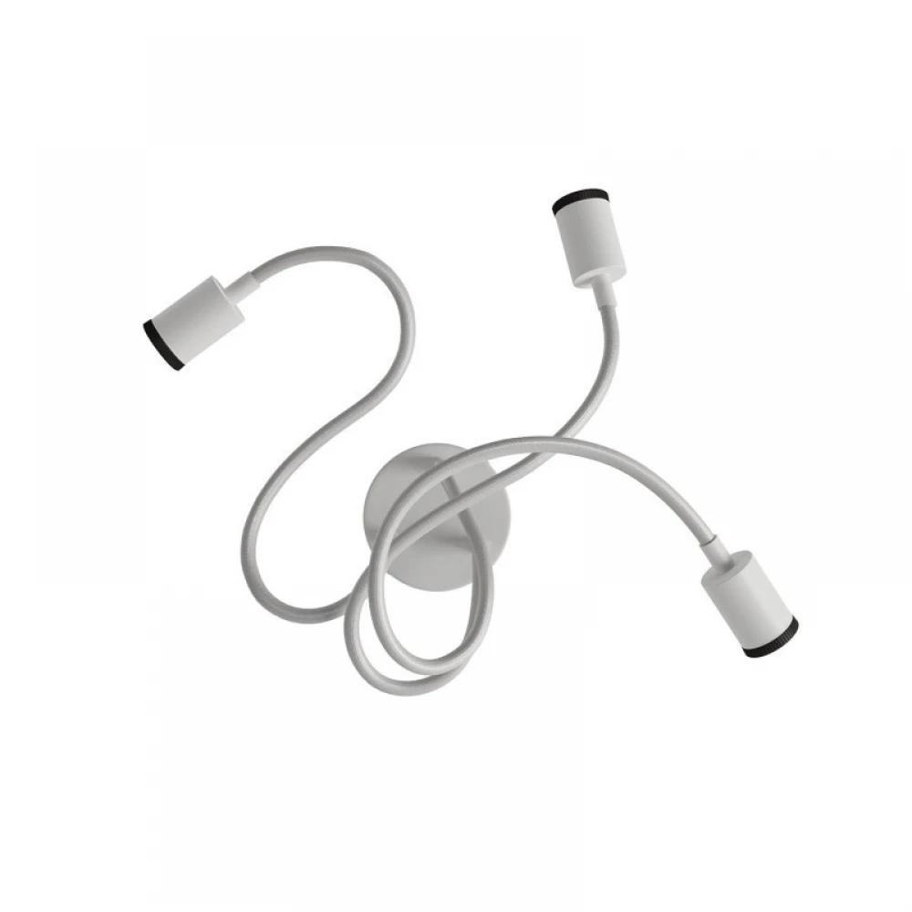 Φωτιστικό Τοίχου ή Οροφής 3φωτο Κινητό Σποτ Mini GU1d0 με εύκαμπτο σωλήνα Flex 60cm Λευκό ΜΑΤ - Creative Cables