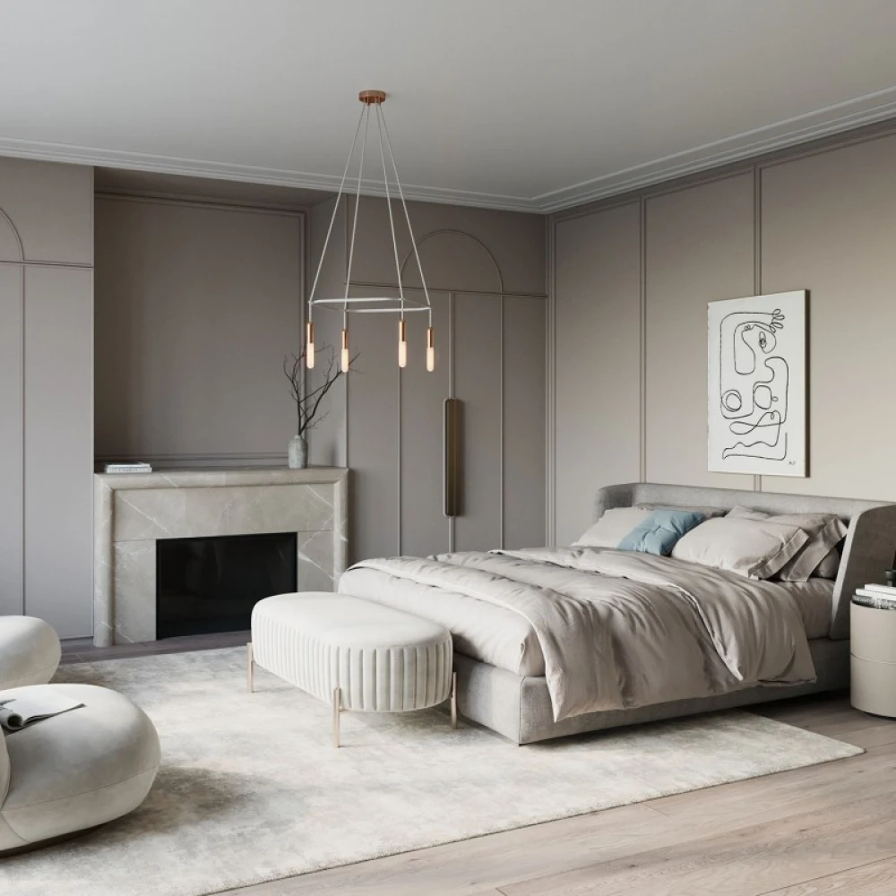 Κρεμαστό φωτιστικό 4φωτο Cage P-Light Χάλκινο 4xE14 - Creative Cables