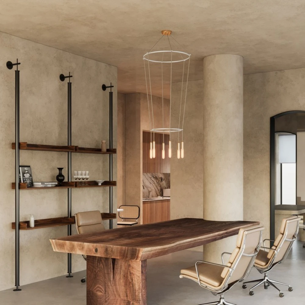 Κρεμαστό φωτιστικό 6φωτο Διπλό Cage P-Light Μπρονζέ 6xE14 - Creative Cables