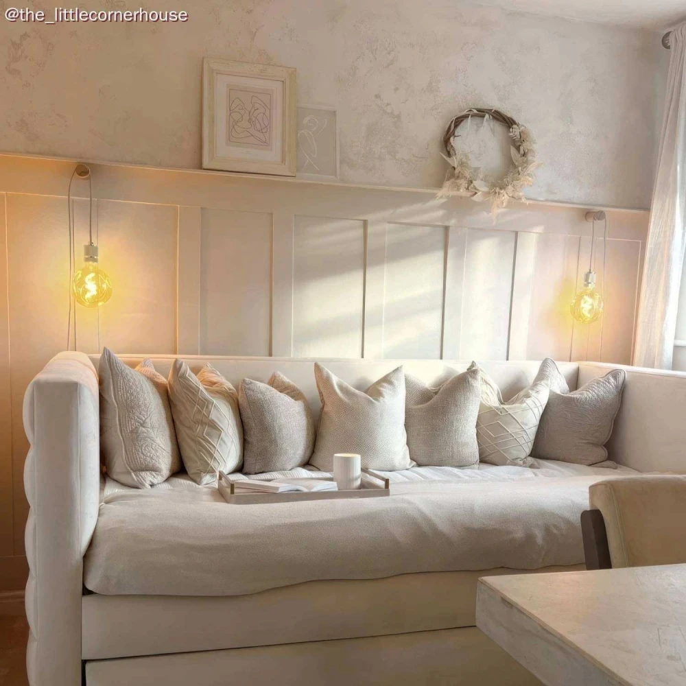 Στρόγγυλο Υφασμάτινο Καλώδιο Καλυμμένο από Κρεμ Βαμβάκι RC43 Creative Cables