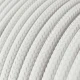 Υφασμάτινο καλώδιο Λευκό Οπτικό γυαλιστερό - RM01 στρογγυλό 2x0,75mm