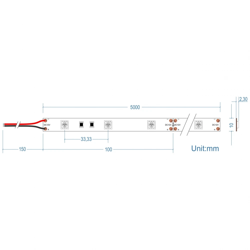 Ταινία Led Αυτοκόλλητη 7.2W 12V IP65 TΩRA COLORS 5 μέτρα ΚΟΚΚΙΝΟ CUBALUX
