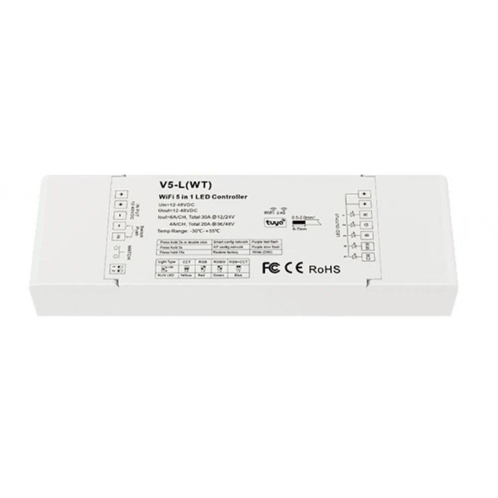 WIFI-RF-PUSH BUTTON CONTROLLER 5X6A 11/48VDC - Cubalux